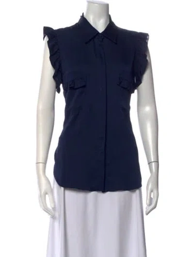 Pre-owned Misa Sleeveless Blouse In Blue