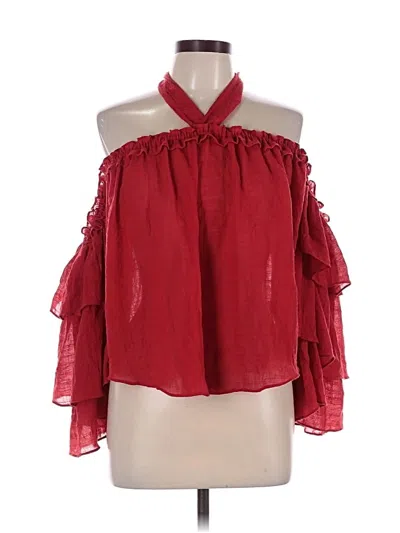 Pre-owned Misa Sleeveless Blouse In Red