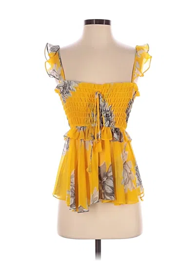 Pre-owned Misa Sleeveless Blouse In Yellow
