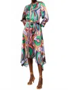 Misa Solmaz Midi Dress In Butterfly Mirror In Multi