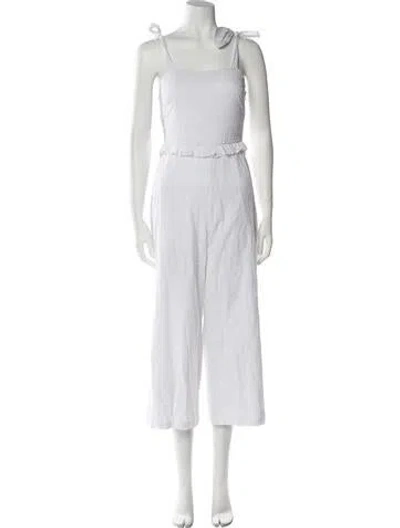 Pre-owned Misa Square Neckline Jumpsuit In White