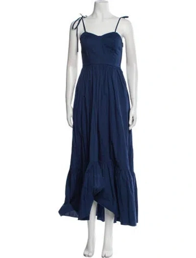 Pre-owned Misa Square Neckline Long Dress W/ Tags In Blue
