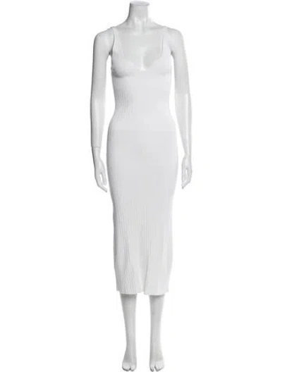 Pre-owned Misa Square Neckline Long Dress In White