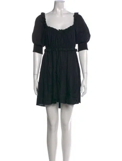 Pre-owned Misa Square Neckline Mini Dress In Black