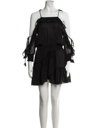 Pre-owned Misa Square Neckline Mini Dress In Black