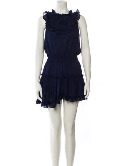 Pre-owned Misa Square Neckline Mini Dress In Blue