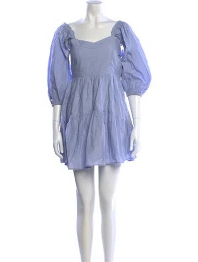 Pre-owned Misa Square Neckline Mini Dress In Blue