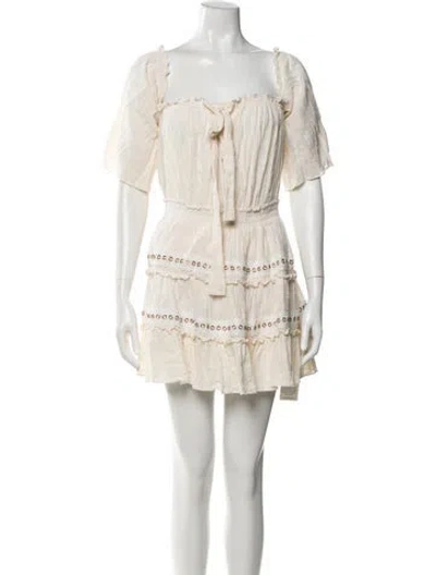 Pre-owned Misa Square Neckline Mini Dress In Neutral