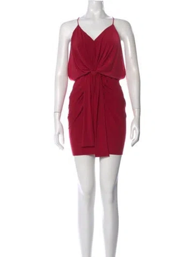 Pre-owned Misa Square Neckline Mini Dress In Red