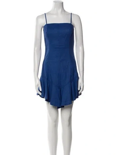 Pre-owned Misa Square Neckline Mini Dress W/ Tags In Blue
