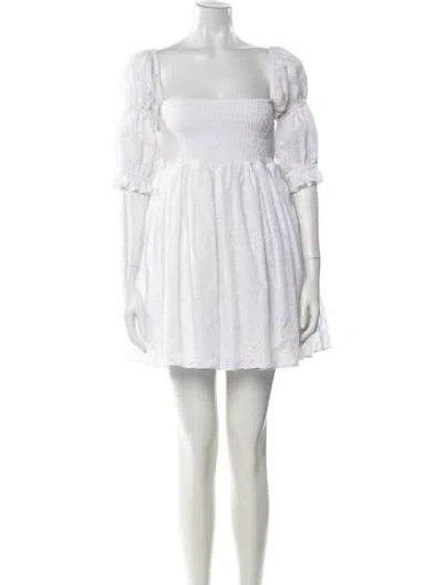 Pre-owned Misa Square Neckline Mini Dress In White