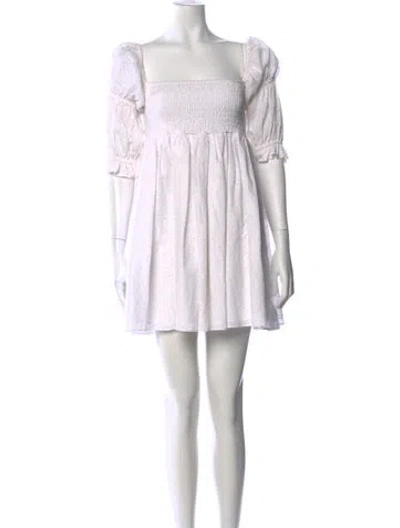 Pre-owned Misa Square Neckline Mini Dress In White