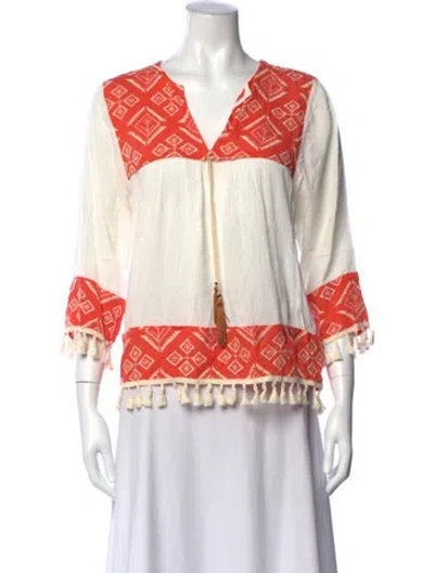 Pre-owned Misa Square Neckline Sleeveless Top In Orange