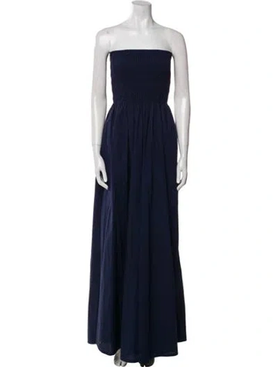 Pre-owned Misa Strapless Jumpsuit In Blue