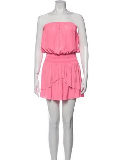 Pre-owned Misa Strapless Mini Dress In Pink