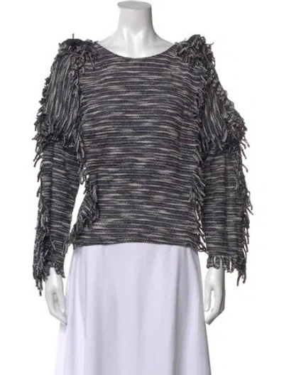 Pre-owned Misa Striped Crew Neck Sweater In Blue