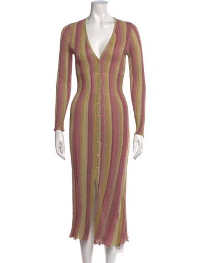 Pre-owned Misa Striped Long Dress