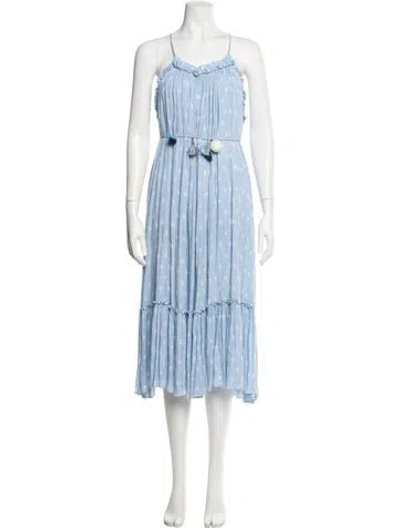 Pre-owned Misa Striped Long Dress In Blue