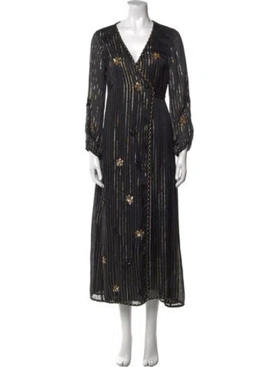 Pre-owned Misa Striped Long Dress In Multi