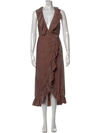 Pre-owned Misa Striped Long Dress In Multi