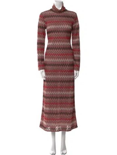 Pre-owned Misa Striped Long Dress In Multi