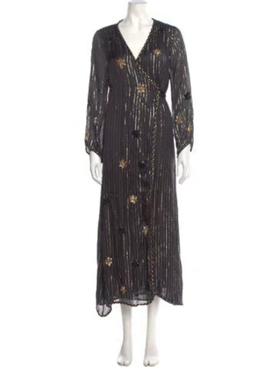 Pre-owned Misa Striped Long Dress In Multi