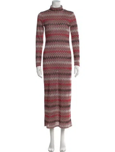 Pre-owned Misa Striped Long Dress In Multi