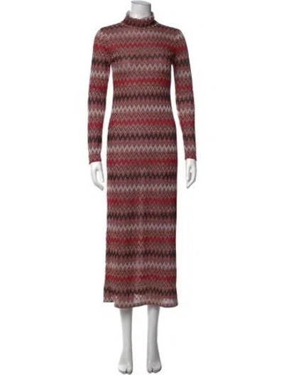 Pre-owned Misa Striped Long Dress In Multicolor