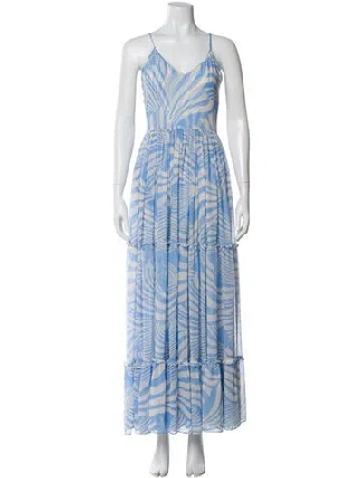 Pre-owned Misa Striped Long Dress In Neutral