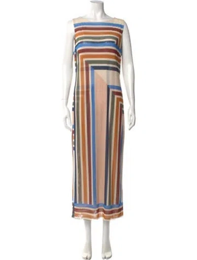 Pre-owned Misa Striped Long Dress W/ Tags In Multi