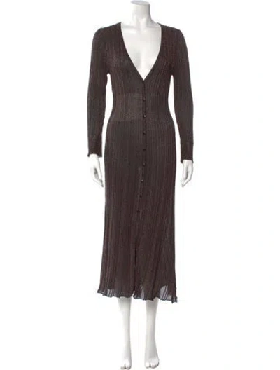 Pre-owned Misa Striped Midi Length Dress