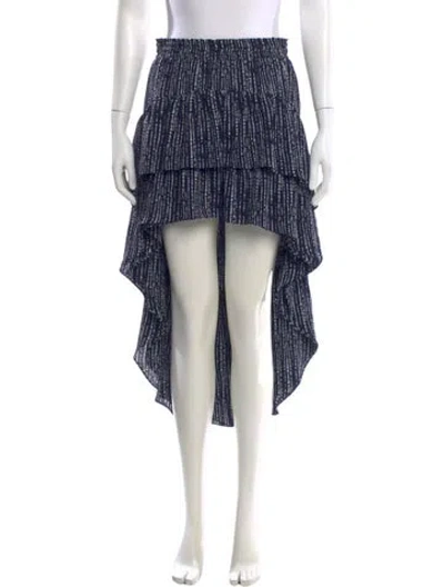 Pre-owned Misa Striped Midi Length Skirt In Blue