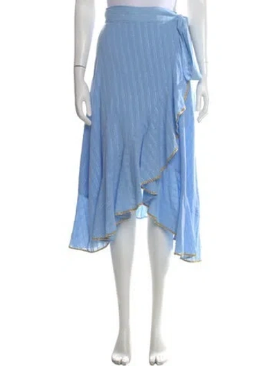 Pre-owned Misa Striped Midi Length Skirt In Blue