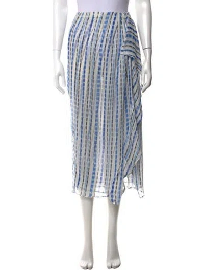 Pre-owned Misa Striped Midi Length Skirt In Blue