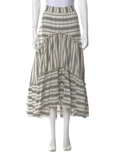Pre-owned Misa Striped Midi Length Skirt In Gray