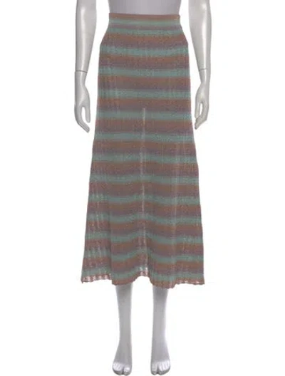 Pre-owned Misa Striped Midi Length Skirt In Neutral