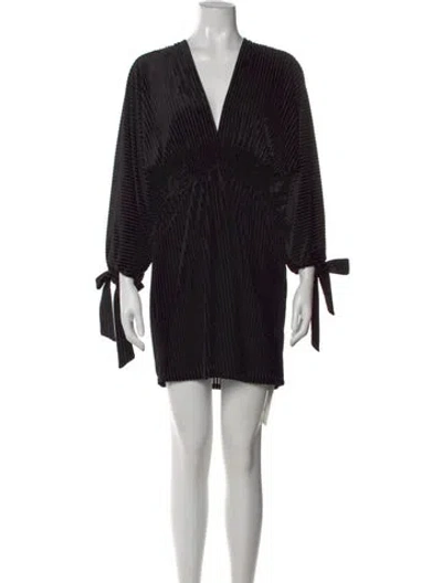 Pre-owned Misa Striped Mini Dress In Black
