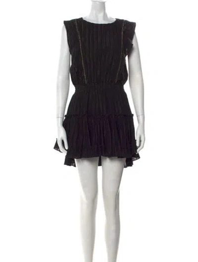 Pre-owned Misa Striped Mini Dress In Black/gold