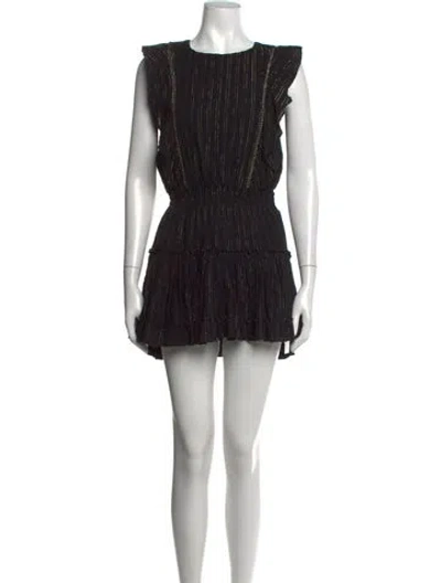 Pre-owned Misa Striped Mini Dress In Black/gold