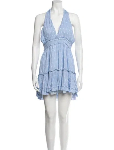 Pre-owned Misa Striped Mini Dress In Blue