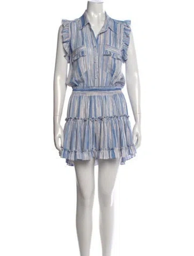 Pre-owned Misa Striped Mini Dress In Blue/white