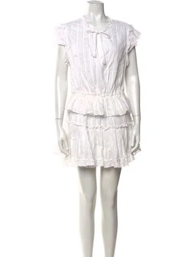 Pre-owned Misa Striped Mini Dress In Metallic/white