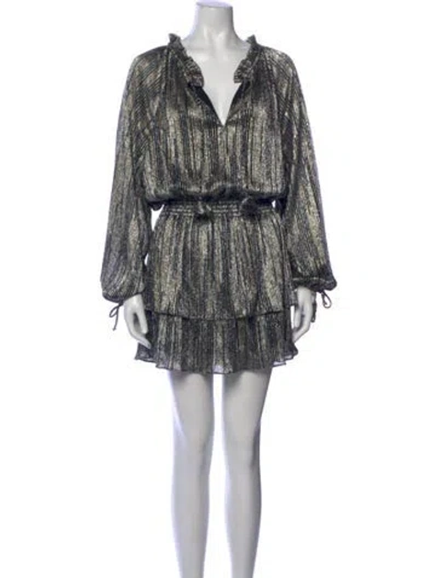 Pre-owned Misa Striped Mini Dress In Neutral