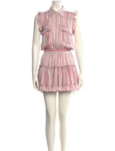 Pre-owned Misa Striped Mini Dress In Pink