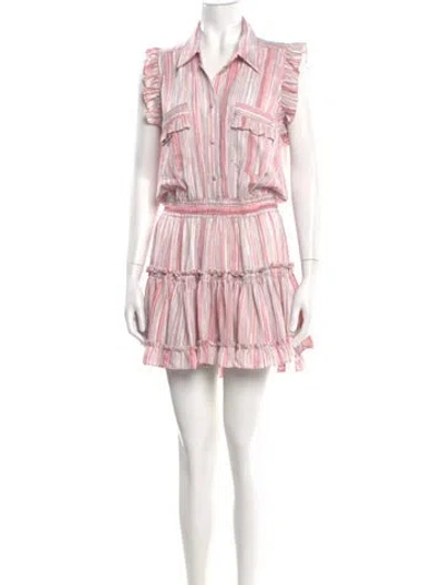 Pre-owned Misa Striped Mini Dress In Pink