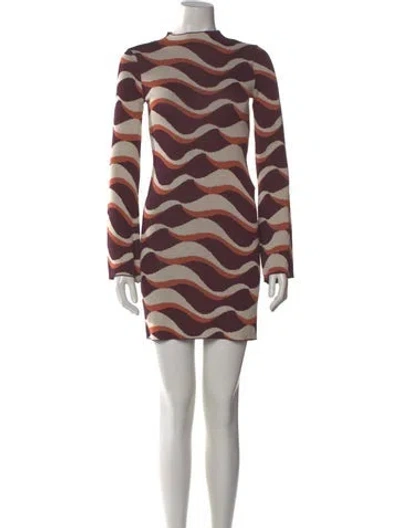 Pre-owned Misa Striped Mini Dress In Pink