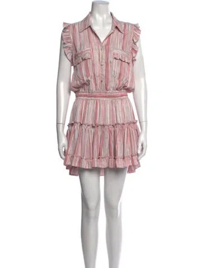 Pre-owned Misa Striped Mini Dress In Pink
