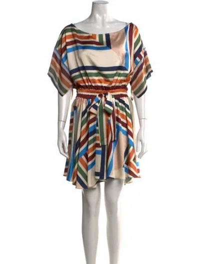 Pre-owned Misa Striped Mini Dress W/ Tags In Neutral