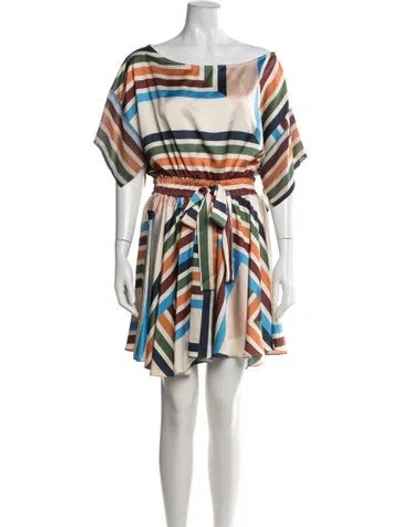 Pre-owned Misa Striped Mini Dress W/ Tags In Neutral