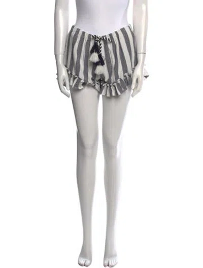 Pre-owned Misa Striped Mini Shorts In Black